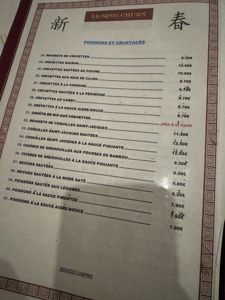 Sing Chuen - Menu Image 1